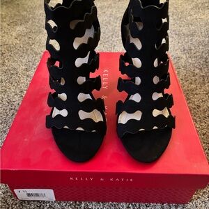Kelly & Katie Black Cutout Heels